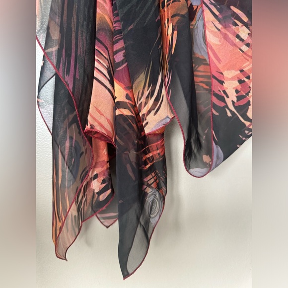 EUC Extra Long Sheer Scarf Wrap Elegant Formal Evening Wear Cultural Sari Floral - Picture 4 of 4